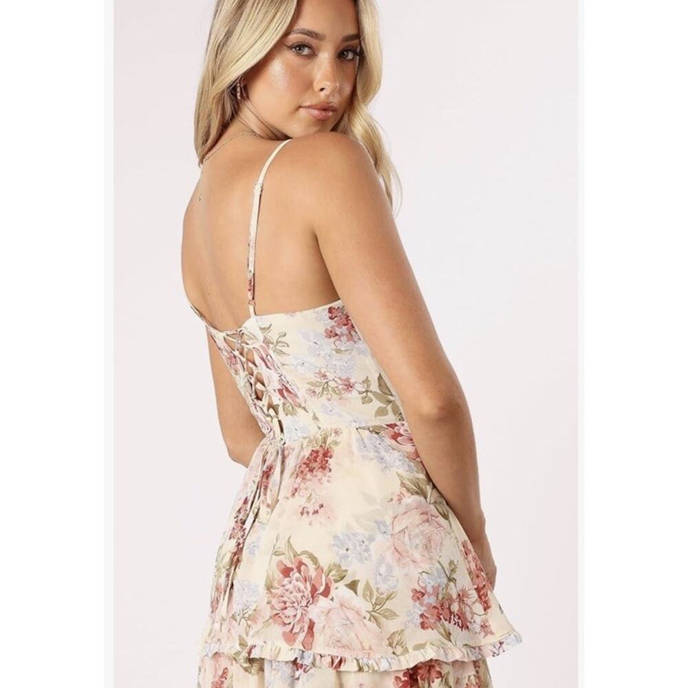 Petal & Pup Mito Floral Tiered Corset Maxi Dress XL High Low Romantic - Picture 3 of 12